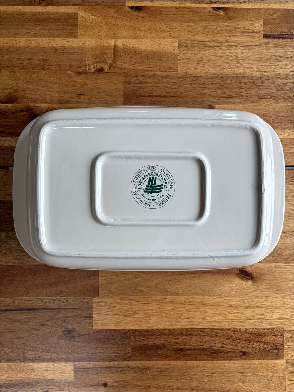 Longaberger Woven Traditional 9x13” Baking Dish with Green Accents USA - Picture 2 of 4